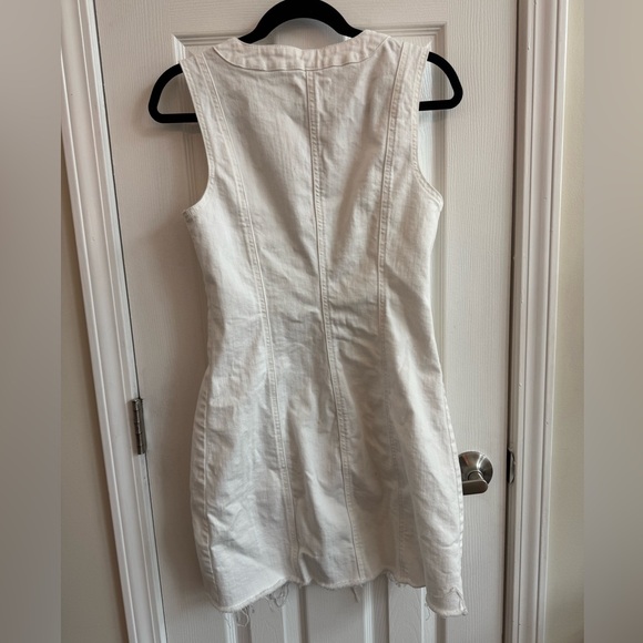 RAILS Strand Sal White Denim Asymmetrical Button Up Sleeveless Dress Size Small - Picture 4 of 6